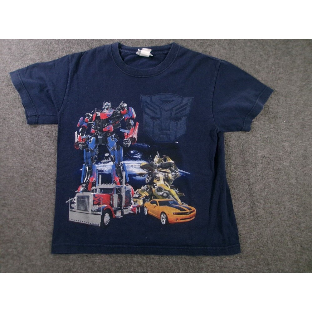 Vintage Transformers Shirt Youth L Navy 2007 Y2k 2000s Movie  Short Sleeve